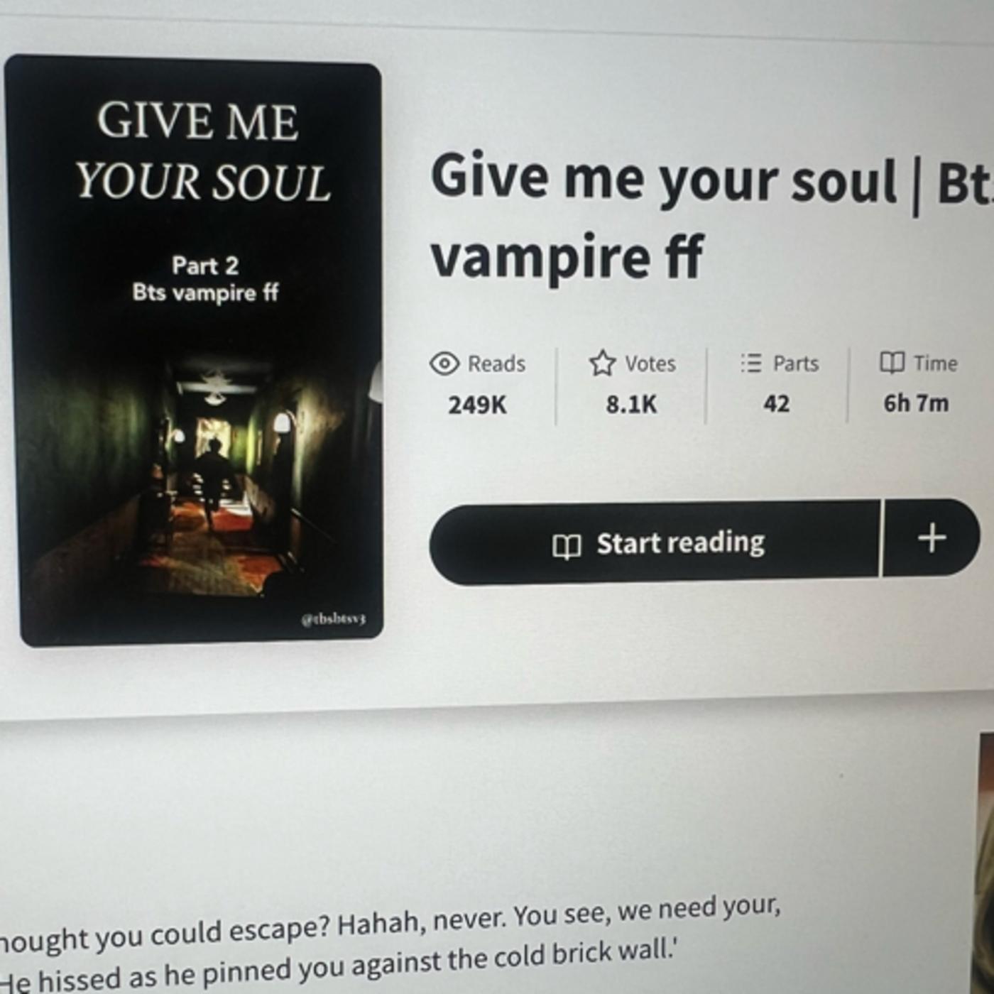 Read out loud Wattpad fanfiction of Give Me Your Soul BTS vampires ...