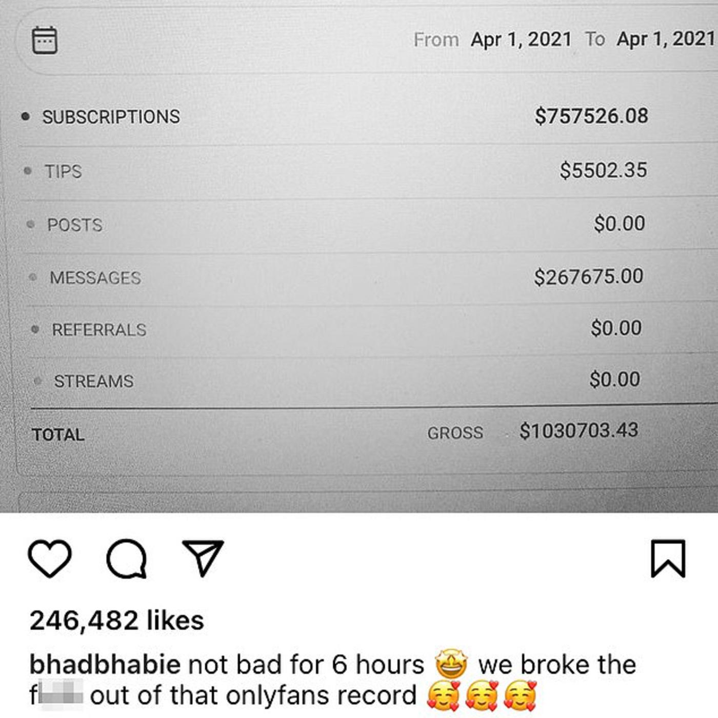 Bhad Bhabie Made A Million Dollars On Only Fans In 6 Hours!!! | Listen Notes