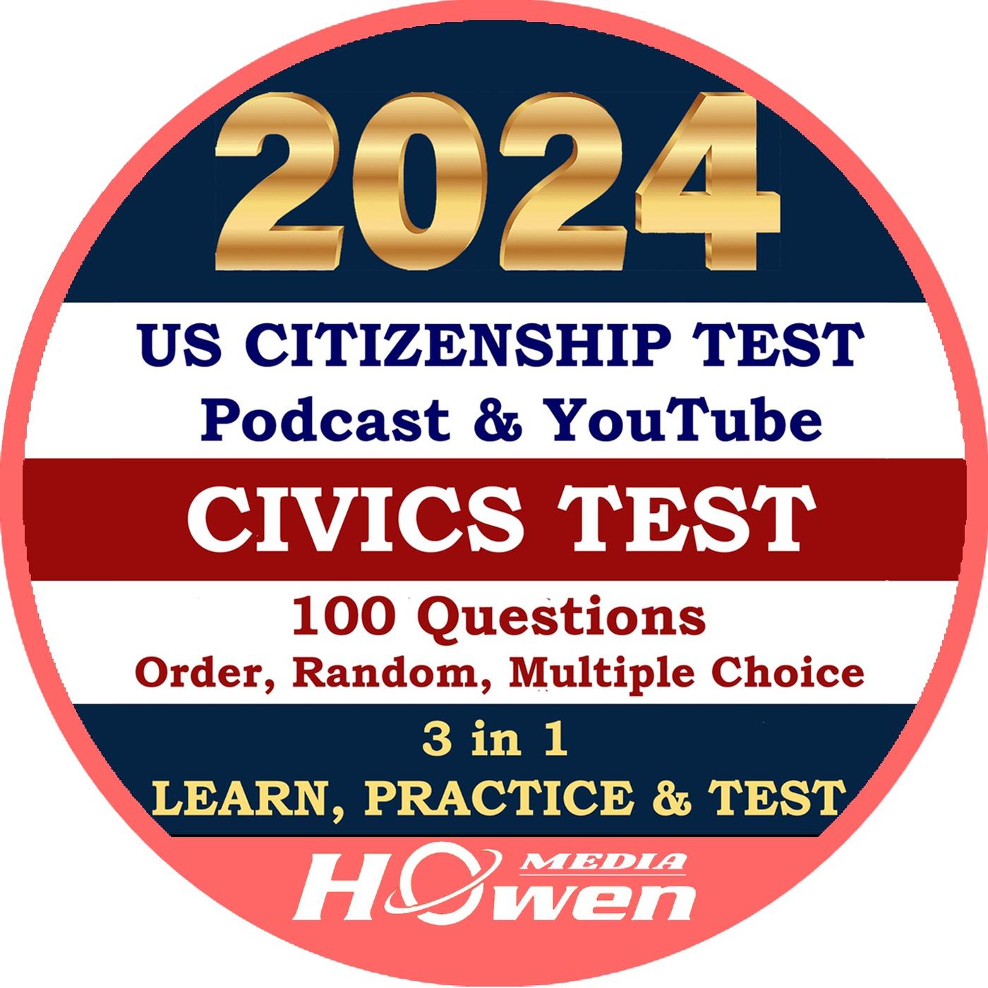 100 Civics Questions for the US Citizenship Test 2024 in Random (1121